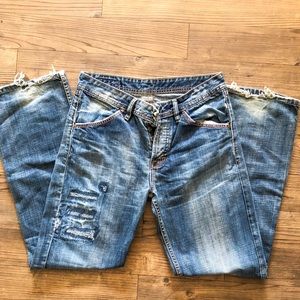 Men’s Diesel Distressed Medium Wash Jeans